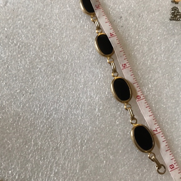 Antique onyx gold filled bracelet - Picture 5 of 5